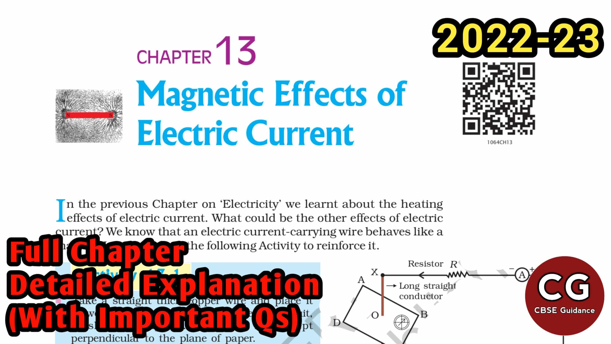 Magnetic Effects Of Electric Current Class Science Important