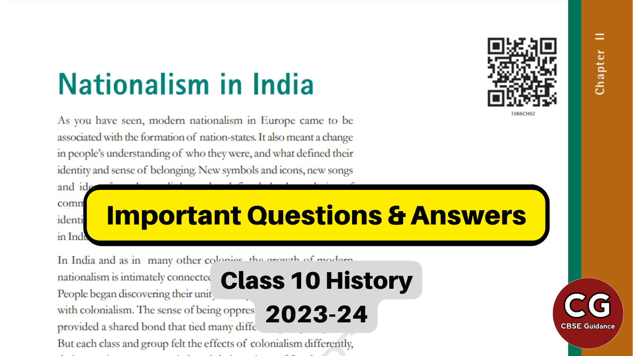 Nationalism In India Class Important Questions And Answers Cbse