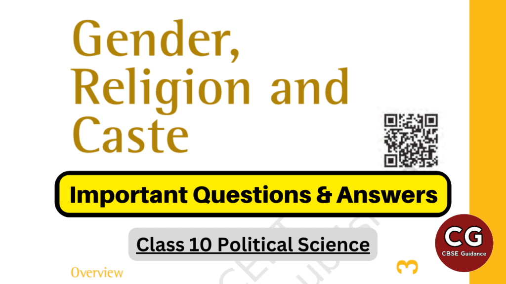 gender religion and caste class 10 important questions answers