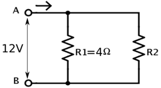 A student has two resistors – 2 Ω and 3 Ω. She has to put one of them in place of R2 as shown in the circuit. The current that she needs in the entire circuit is exactly 9 A