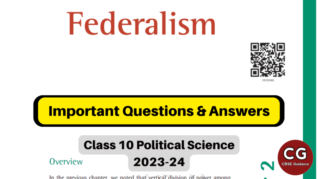 Federalism Class 10 Most Important Questions And Answers CBSE Guidance