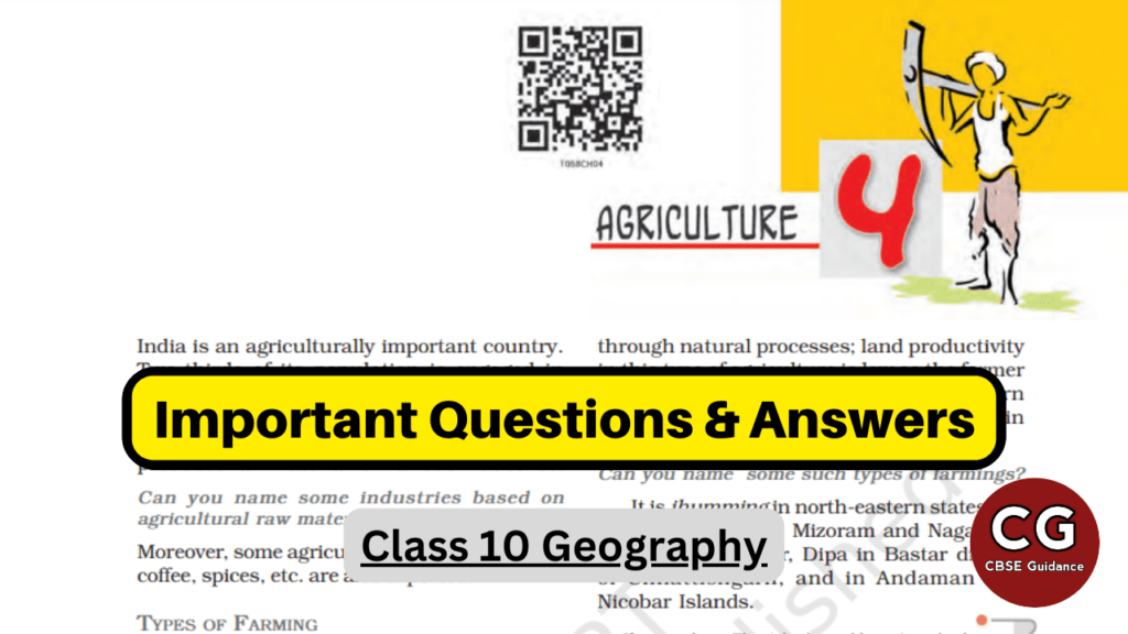 agriculture class 10 cbse questions answers