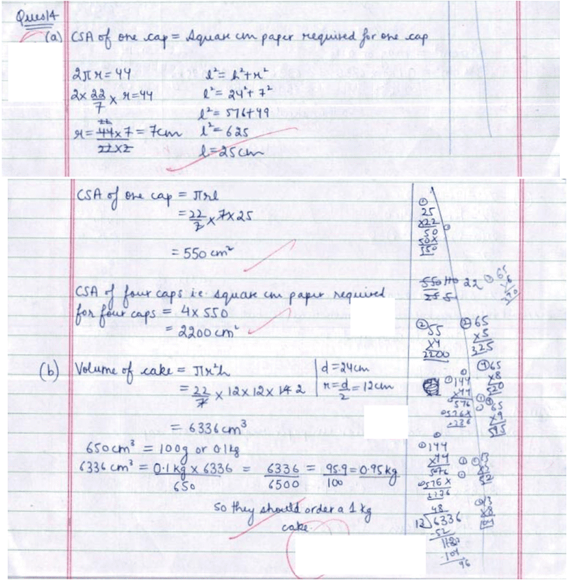 cbse class 10 maths toppers answer sheet14an