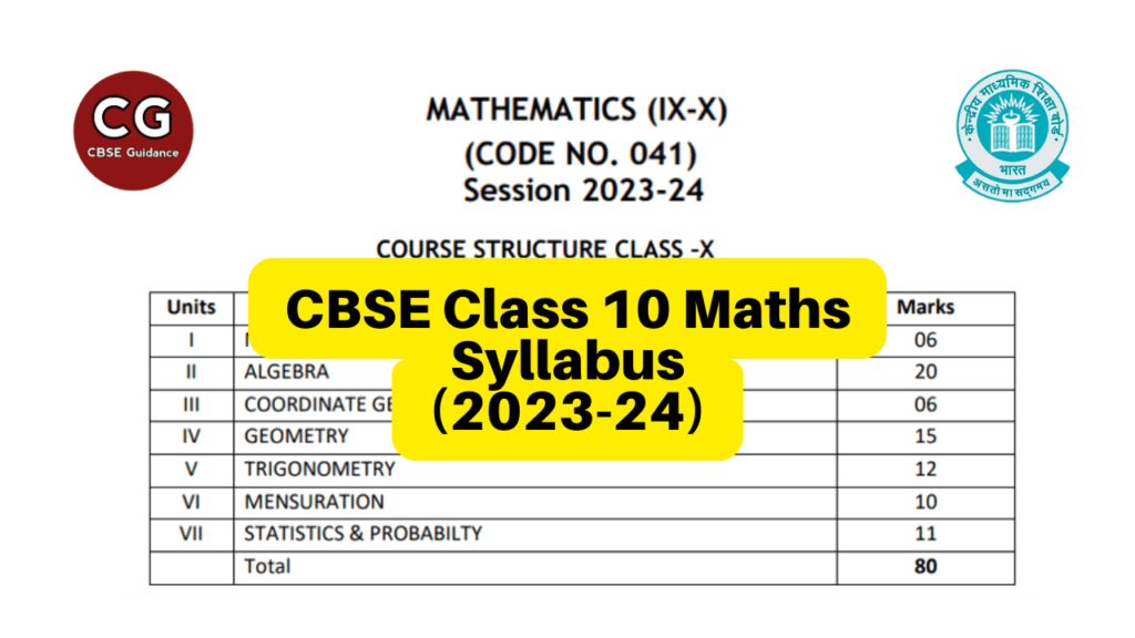 CBSE Class 10 Maths Syllabus 2023 24 Everything You Need To Know 