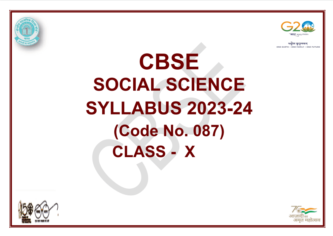 CBSE Class 10 Social Science Syllabus 2023 24 Changes And Updates 