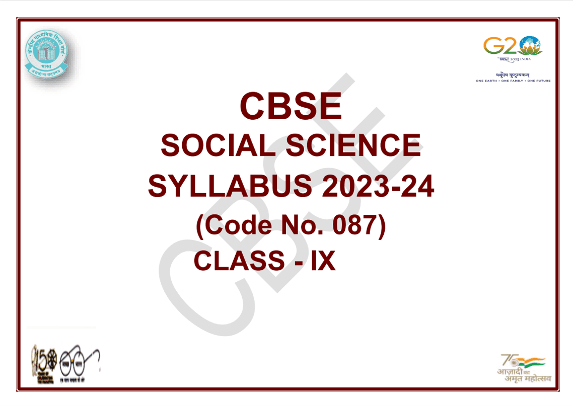 CBSE Class 9 Social Science Syllabus 2023 24 Key Changes And Updates 