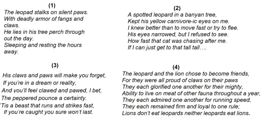 Class 10 English Poem How To Tell Wild Animals Important Questions 