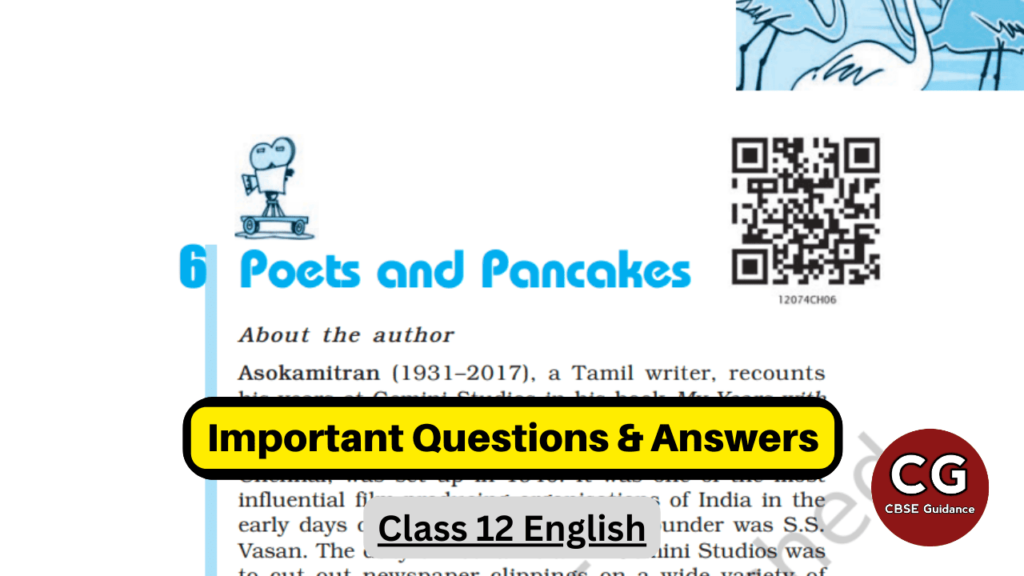 Poets and Pancakes Class 12 Important Questions and Answers