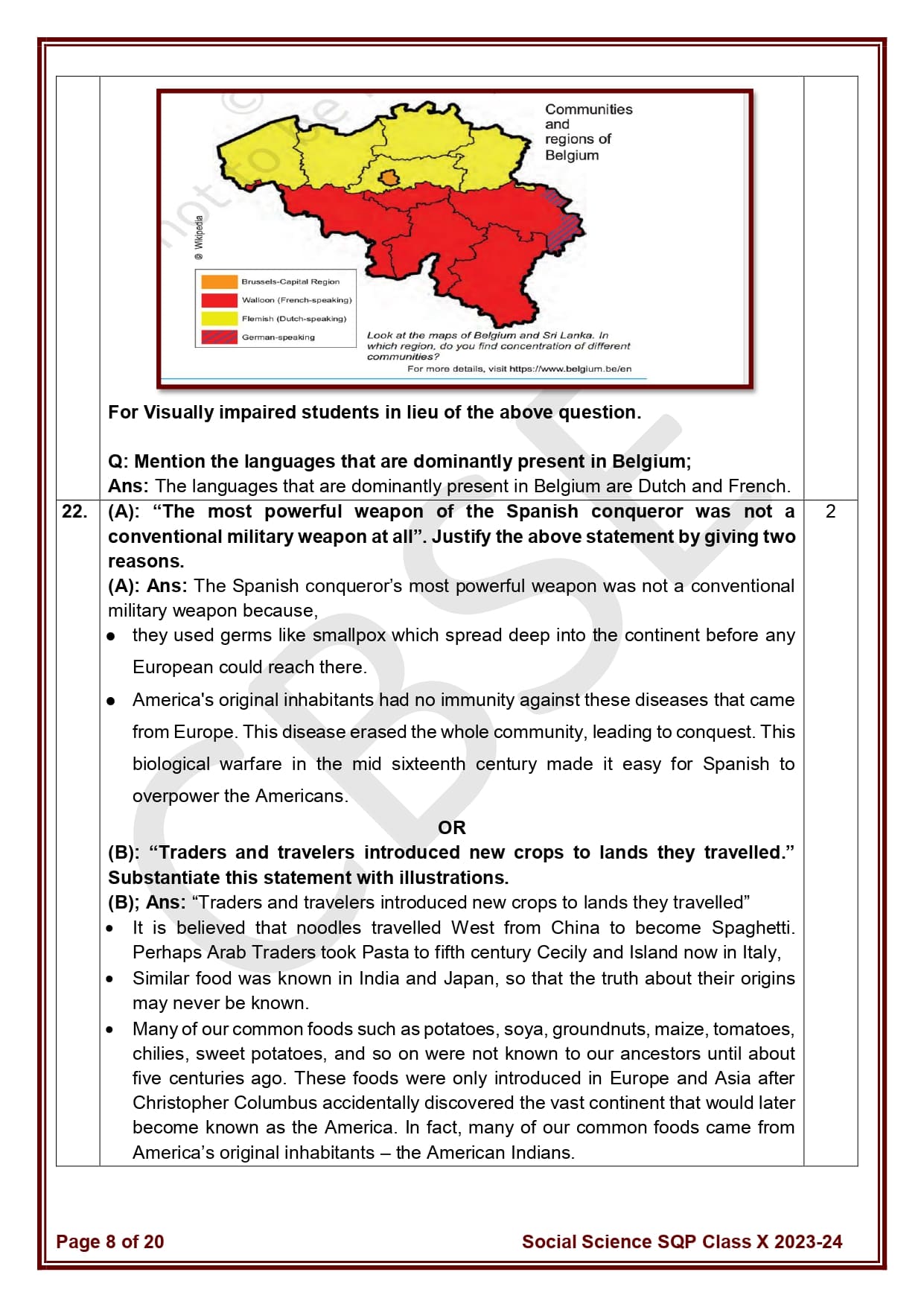 social science class 10 sample paper 2023 24 kerala syllabus