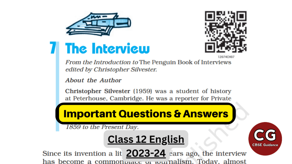 the interview class 12 extra questions answers