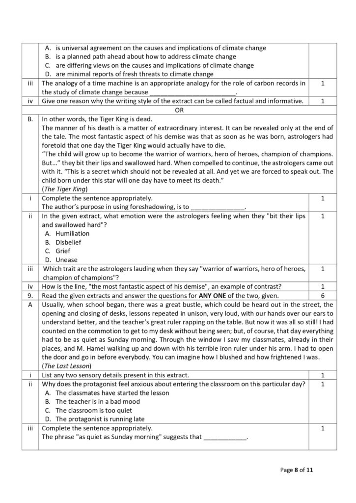 CBSE Class 12 English Sample Paper 2023-24 8