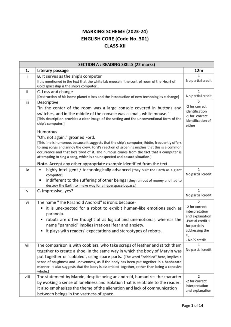 Cbse Class 12 English Sample Paper 2023 24 With Solutions Cbse Guidance 4564