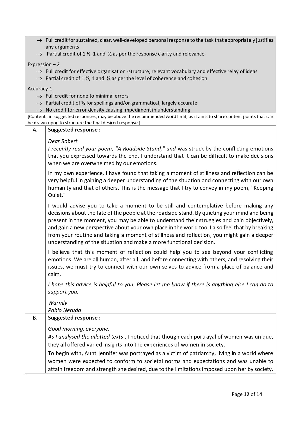 CBSE Class 12 English Sample Paper 2023-24 with Solutions - CBSE Guidance