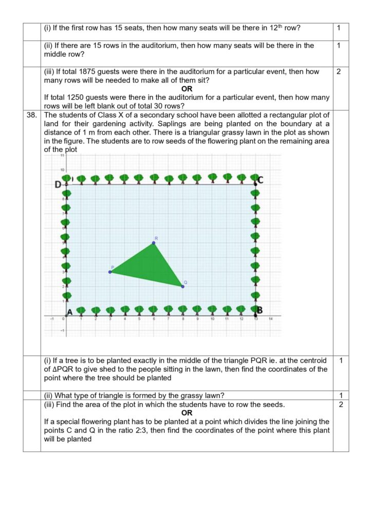 Class 10 Mathematics Practice Sample Question Paper 2023-24 7
