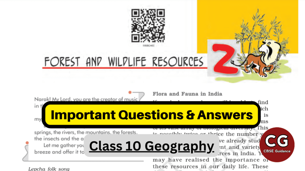 forest and wildlife resources class 10 important questions answers