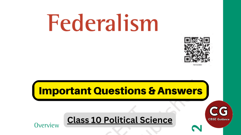 federalism class 10 important questions answers