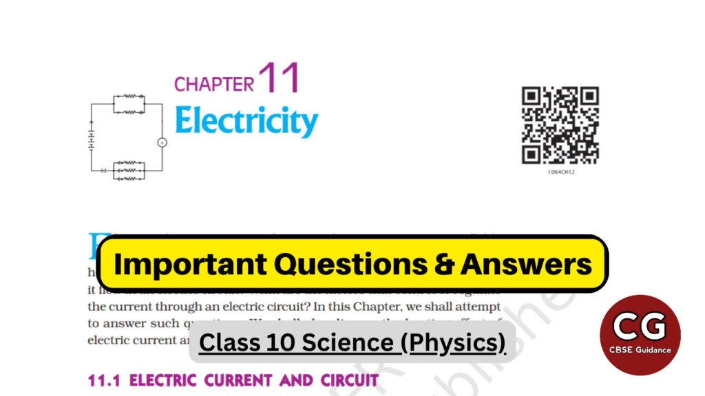 electricity class 10 important questions and answers cbse